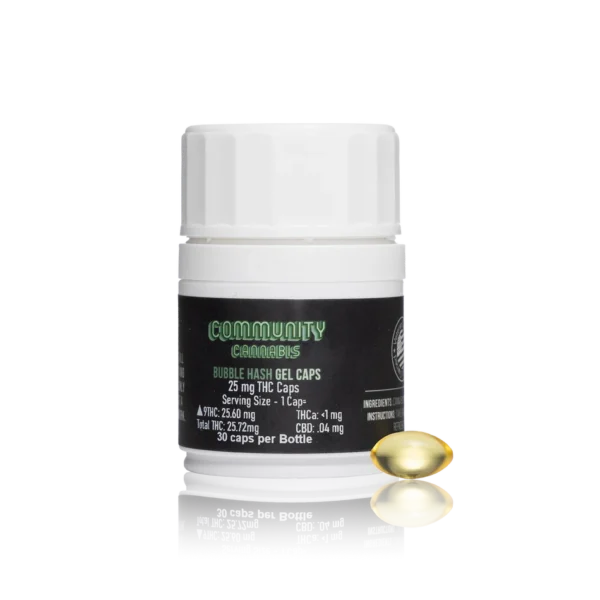 Community Cannabis Bubble Hash Soft Gels 25mg 30ct - Image 3