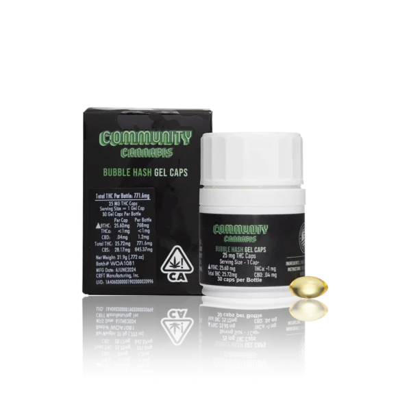 Community Cannabis Bubble Hash Soft Gels 25mg 30ct