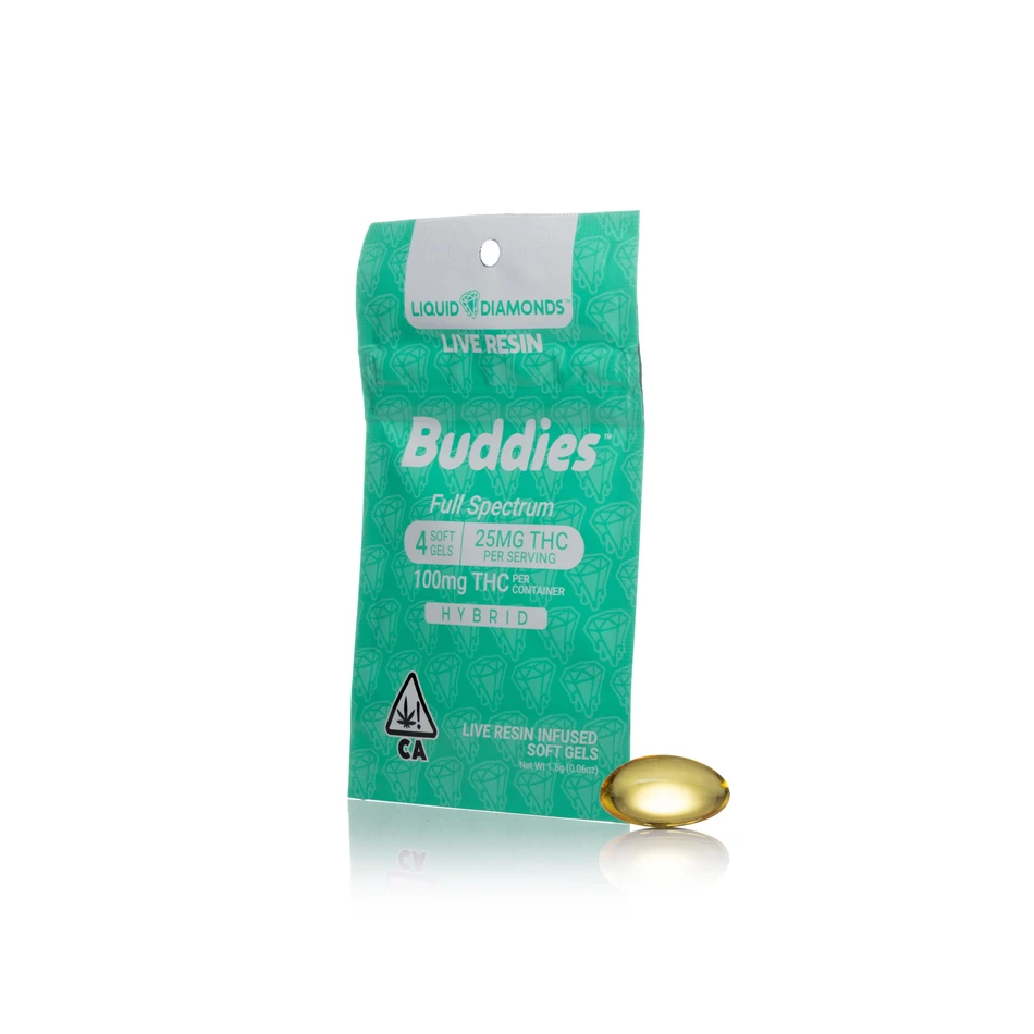 Buddies Edible Liquid Diamonds Soft Gel 25mg (4pc) - Image 2
