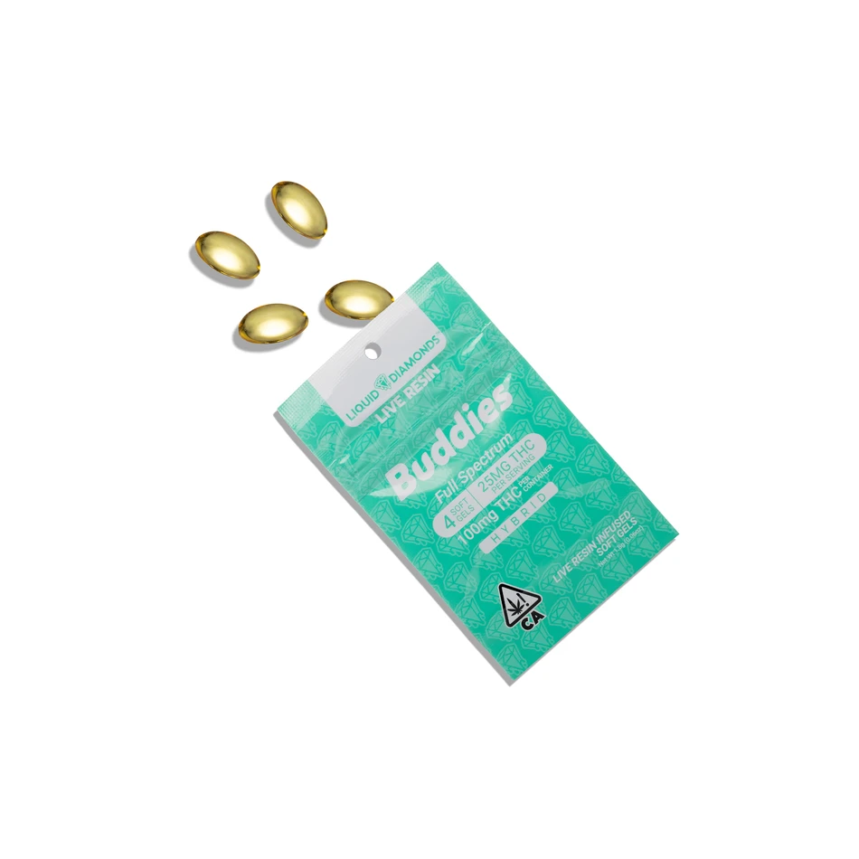 Buddies Edible Liquid Diamonds Soft Gel 25mg (4pc) - Image 3