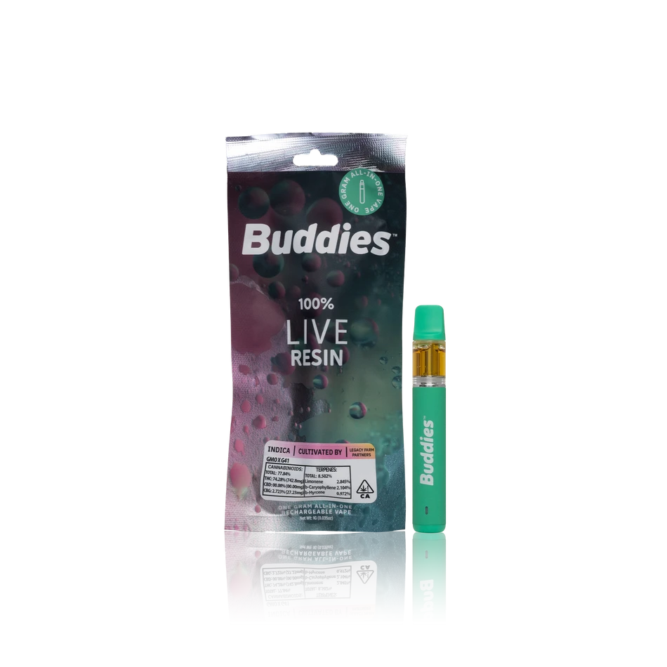 Authentic Buddies Cart 100% Live Resin Vape