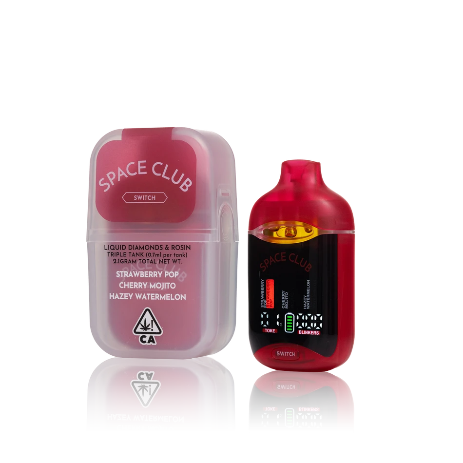 Authentic Space Club Disposable Liquid Diamonds + Rosin Triple Tank