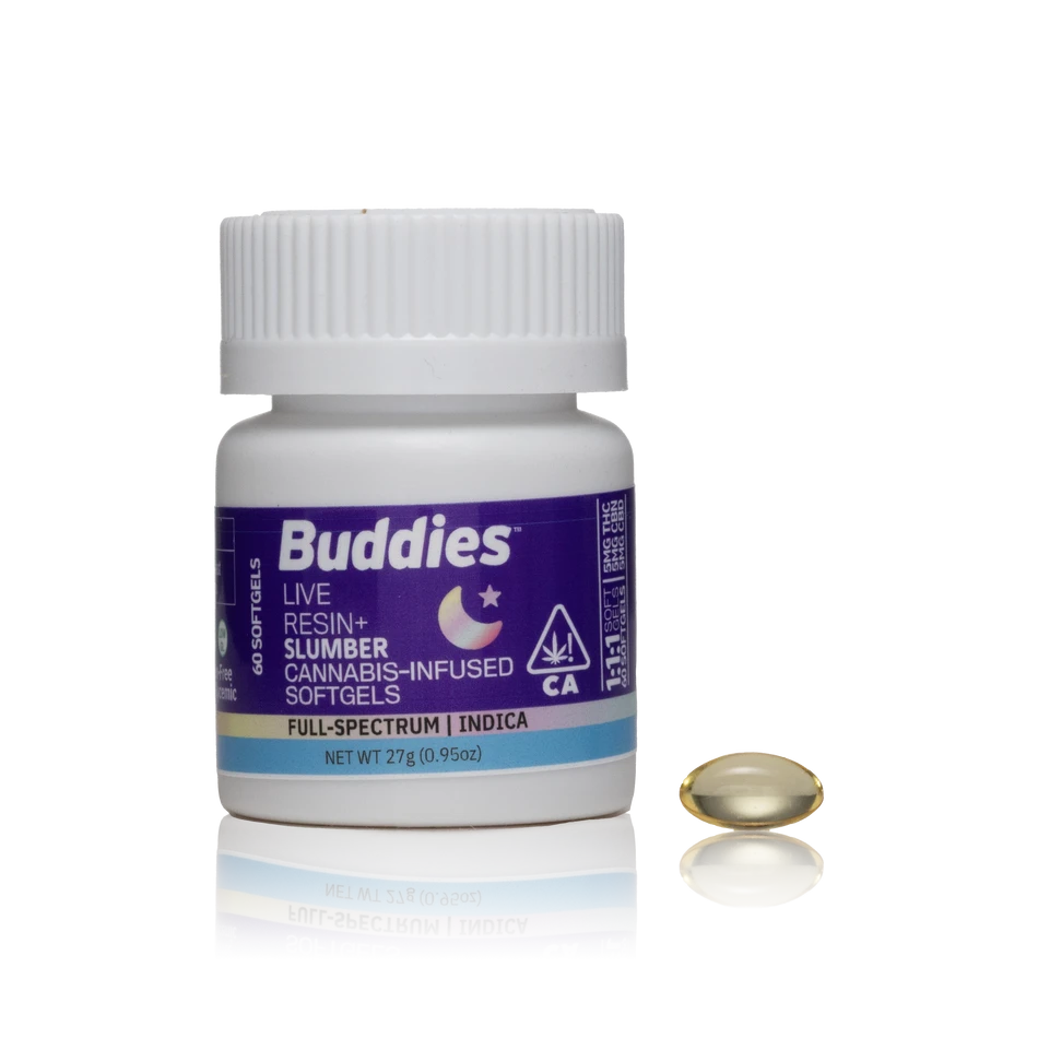 Authentic Buddies Live Resin + Slumber Cannabis-Infused Softgels